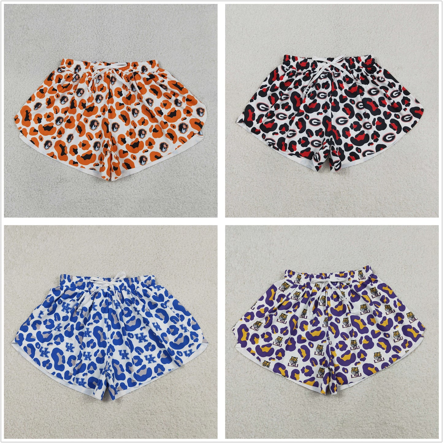 Sibling Adult Women Leopard Team Yoga Active Ruffle Shorts Bottoms Clothes RTS