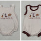 Sibling Baby Boys Girls Sleeveless Boots Bows Guitar Western Bubble Rompers RTS