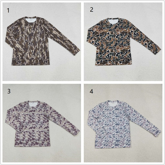 Sibling Adult Women Long Sleeves Camo Shirt Tops RTS