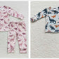 Sibling Boys Girls Kids Long Sleeves Shirt Pants Christmas Dinosaurs Outfit Pajamas RTS