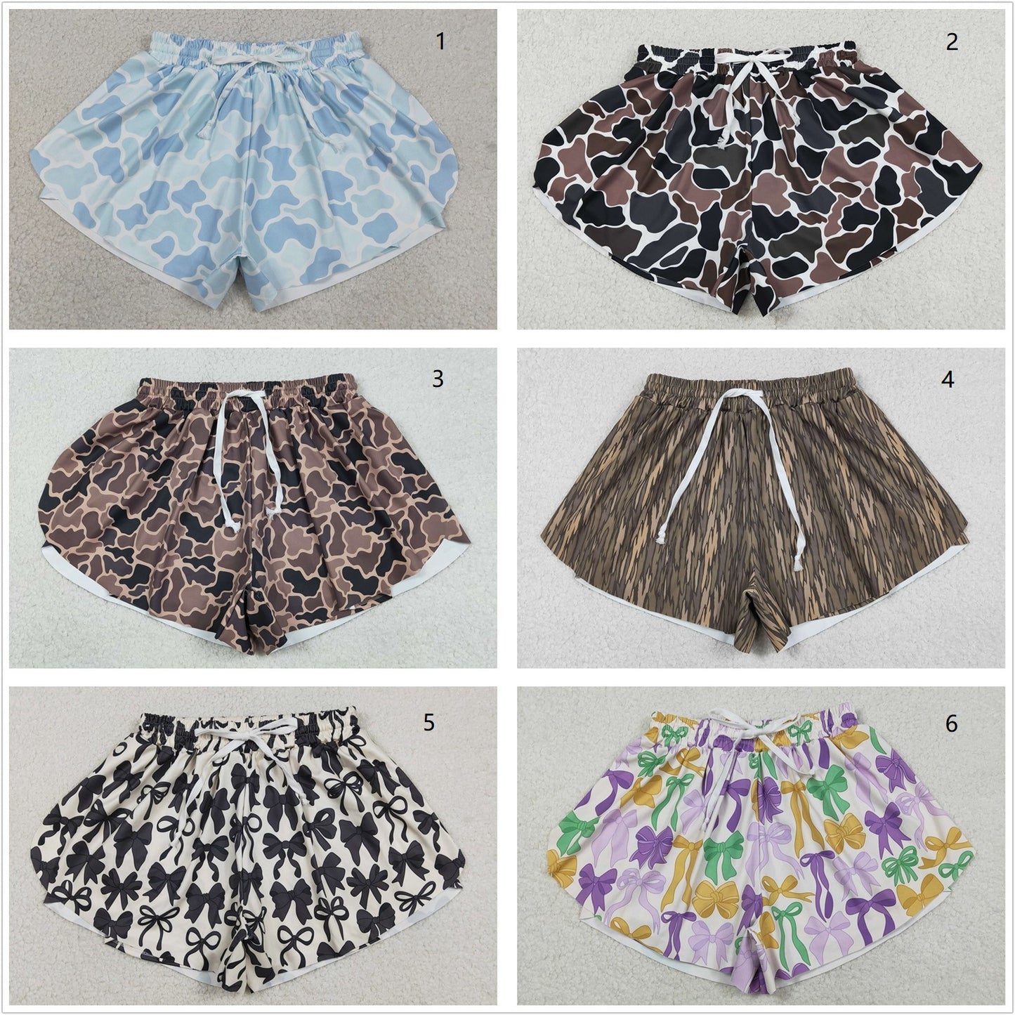 Sibling Adult Women Camo Bows Yoga Southern Shorts Bottoms Clothes RTS