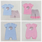 Baby Boy Girl Baseball Summer Embroidery Sibling Romper Clothes Set