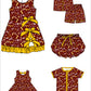 ( Moq 5 Each Style ) Baby Boys Girls Toddler Football Sibling Shorts Romper Yellow Bows Dresses Set Team Clothing
