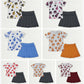 Sibling Baby Girls 4 colors Cheer Top Yoga Pleated Skirts Team Clothes Sets