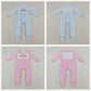 Sibling Boys Girls Infant Long Sleeves Embroidery turkey Pumpkins Thanksgiving Footies Romper RTS