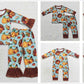 Sibling Baby Boys Girls Kids Long Sleeves Thanksgiving turkey Rompers Sets RTS