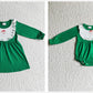 Sibling Girls Kids Green Long Sleeves Santa Christmas Romper Dress Clothes RTS