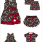 ( Moq 5 Each Style ) Baby Boys Girls Toddler Football Sibling Shorts Romper Red Bows Dresses Set Team Clothing