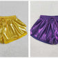 Sibling Baby Girls Kids Purple Yellow Leather Shorts Bottoms RTS