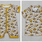 Sibling Baby Boys Kids Short Sleeves Excavator Buttons Shirt Zipper Romper Summer Clothes RTS