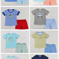 Baby Boy Short Sleeves Embroidery Fishing Shirt Summer Shorts Sibling Clothes Set RTS