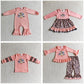Sibling Girls Kids Long Sleeves Embroidery turkey Shirt Romper Dress Set Fall Clothes RTS