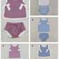 Sibling Baby Boys Girls Kids Plaid Tops Bummie Shorts Sets Summer Clothes RTS