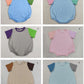 Sibling Baby Kids Boys Girls Infant Short Sleeves Colorblock Bubble Romper Cotton Clothes RTS