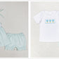 Baby Boy Girl Summer Embroidery Shirt Shorts Balloons Set Sibling Clothes