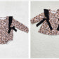 Sibling Baby Girls Kids Long Sleeves Bows Leopard Bubble Romper Clothes Set RTS