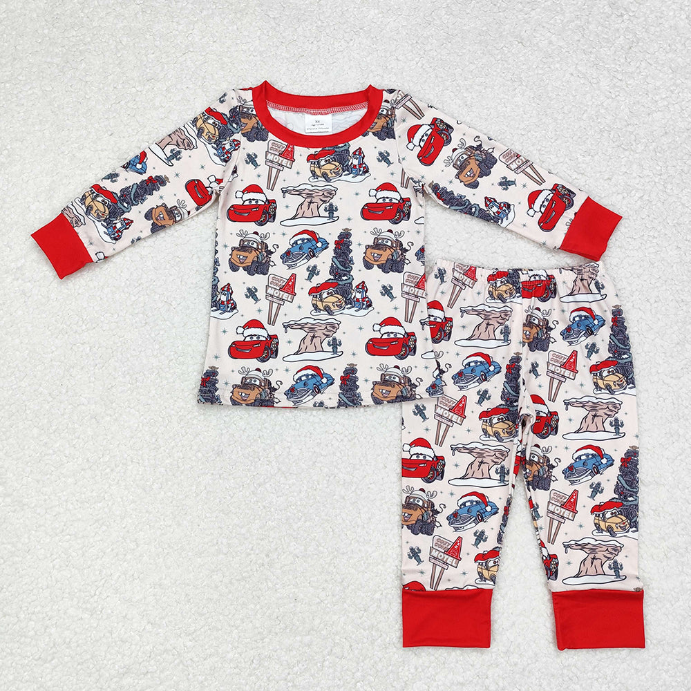 Baby Boy Long Sleeves Christmas Cars Shirt Pants Pajamas Set