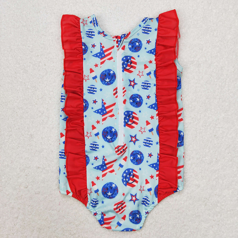 Baby Boy Girl July 4th Smile Sibling Trunks Swimsuit