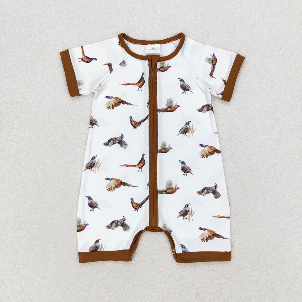 Baby Boy Short Sleeves Ducks Sibling Brother Romper Set