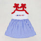Baby Boy Girl July 4th Embroidery Flag Sibling Romper Dress Set