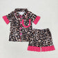 Mommy & Me Leopard Pockets Shirts Shorts Pajamas Sibling Set