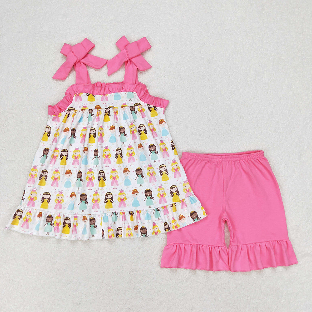 Baby Girl Princess Sibling Sister Pink Romper Set