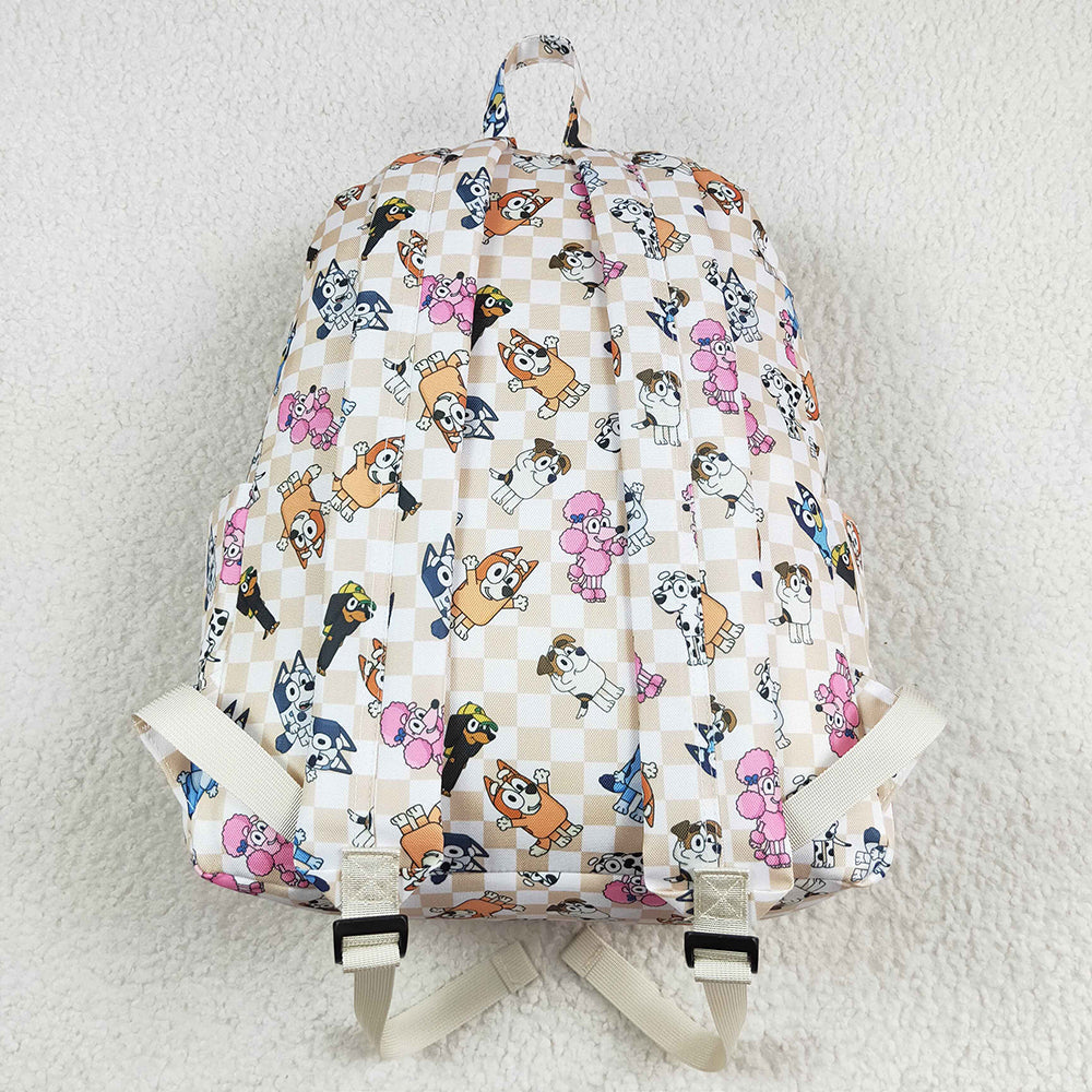 Baby Girl Dogs Checkered Backpack Back Bags