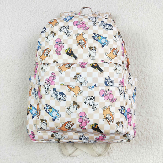 Baby Girl Dogs Checkered Backpack Back Bags