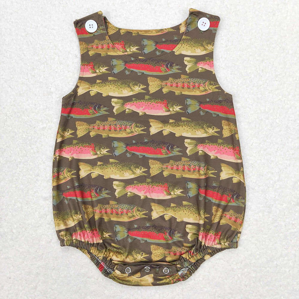 Baby Boy Sleeveless Fish Summer One Piece Romper