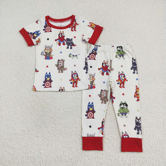 Baby Boy Short Sleeves Dogs Shirt Pants Pajamas Set