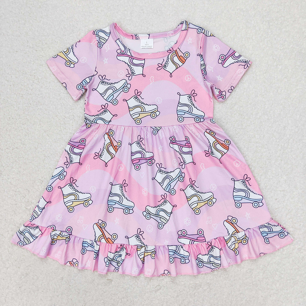 Baby Girl Short Sleeves Shoes Pink Summer Dress