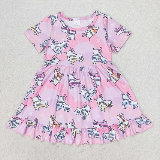 Baby Girl Short Sleeves Shoes Pink Summer Dress