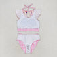 Baby Girl Summer Singer Pink Tops Plaid Bummie Swimsuit