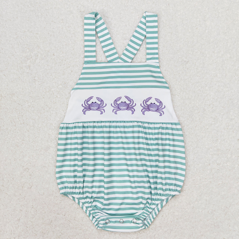 Baby Boy Crabs Sibling Brother Romper Set