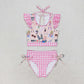 Baby Girl Summer Singer Pink Tops Plaid Bummie Swimsuit