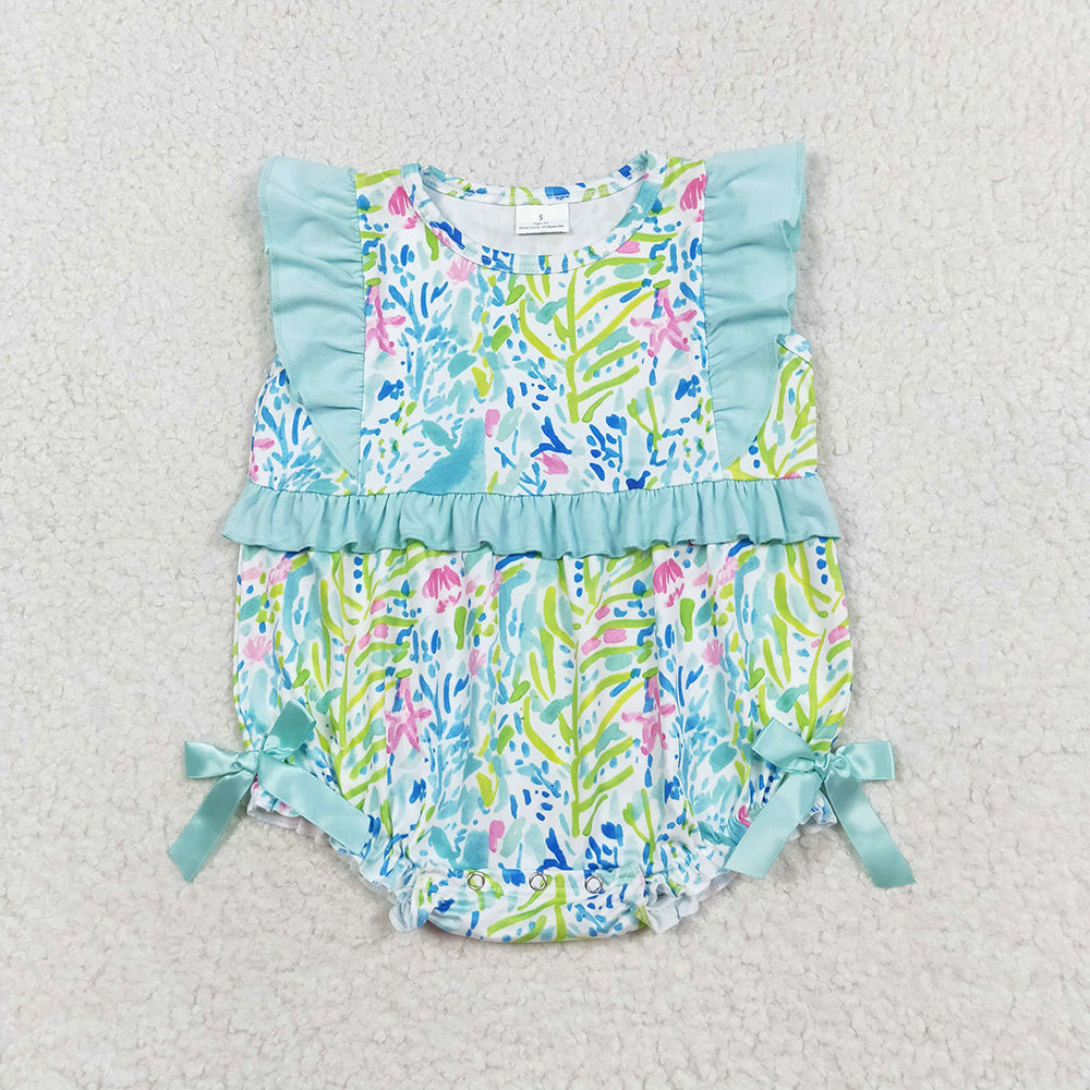 Baby Girl Floral Ruffle Summer One Piece Romper