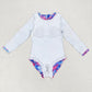 Baby Girl Sea Trees Long Sleeves One Piece Swimsuit