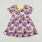 Baby Girl Short Sleeves Pink Leopard Halloween Dress