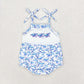 Baby Boy Girl Sibling Turtles Blue Summer Romper Dress Set