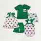 Baby Boy Girl Sibling Green Tractors Romper Set