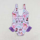 Baby Girl Sleeveless Ruffle One Piece Singer Purple Swimsuit