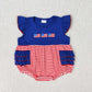 Baby Boy Girl Embroidery Flags July 4th Sibling Clothing Set Romper Dress