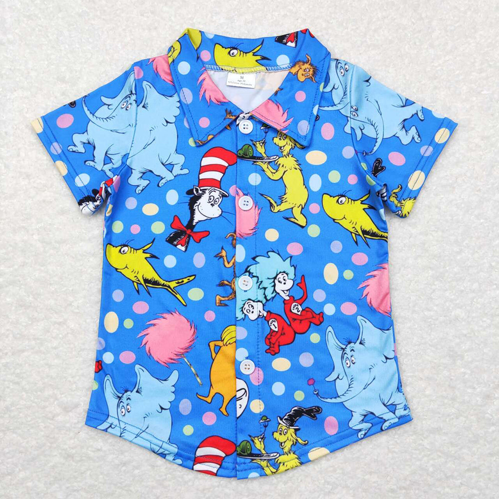 Baby Boy Girl Reading Sibling Blue Dress Romper Tops