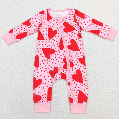 Baby Girl Valentines Hearts Sibling Sister Romper Set