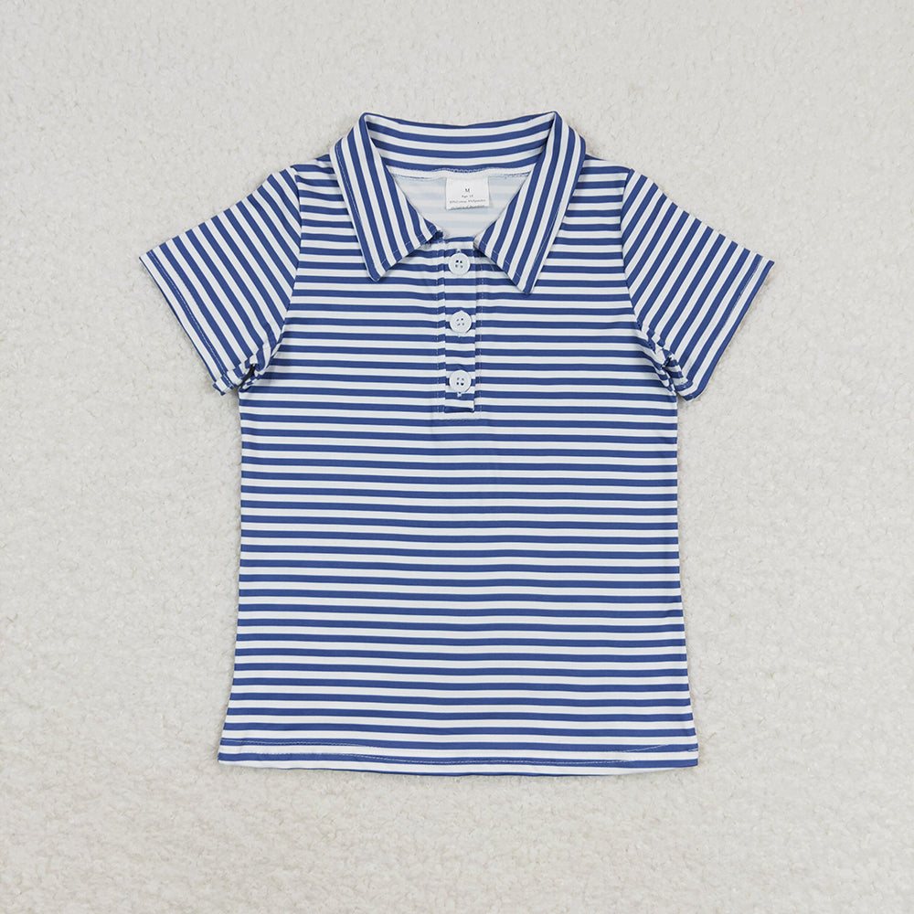 Baby Boy Blue Stripes Short Sleeves Tee Shirt