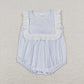 Baby Boy Girl Toddler Blue Stripes Sibling Rompers Clothes Sets