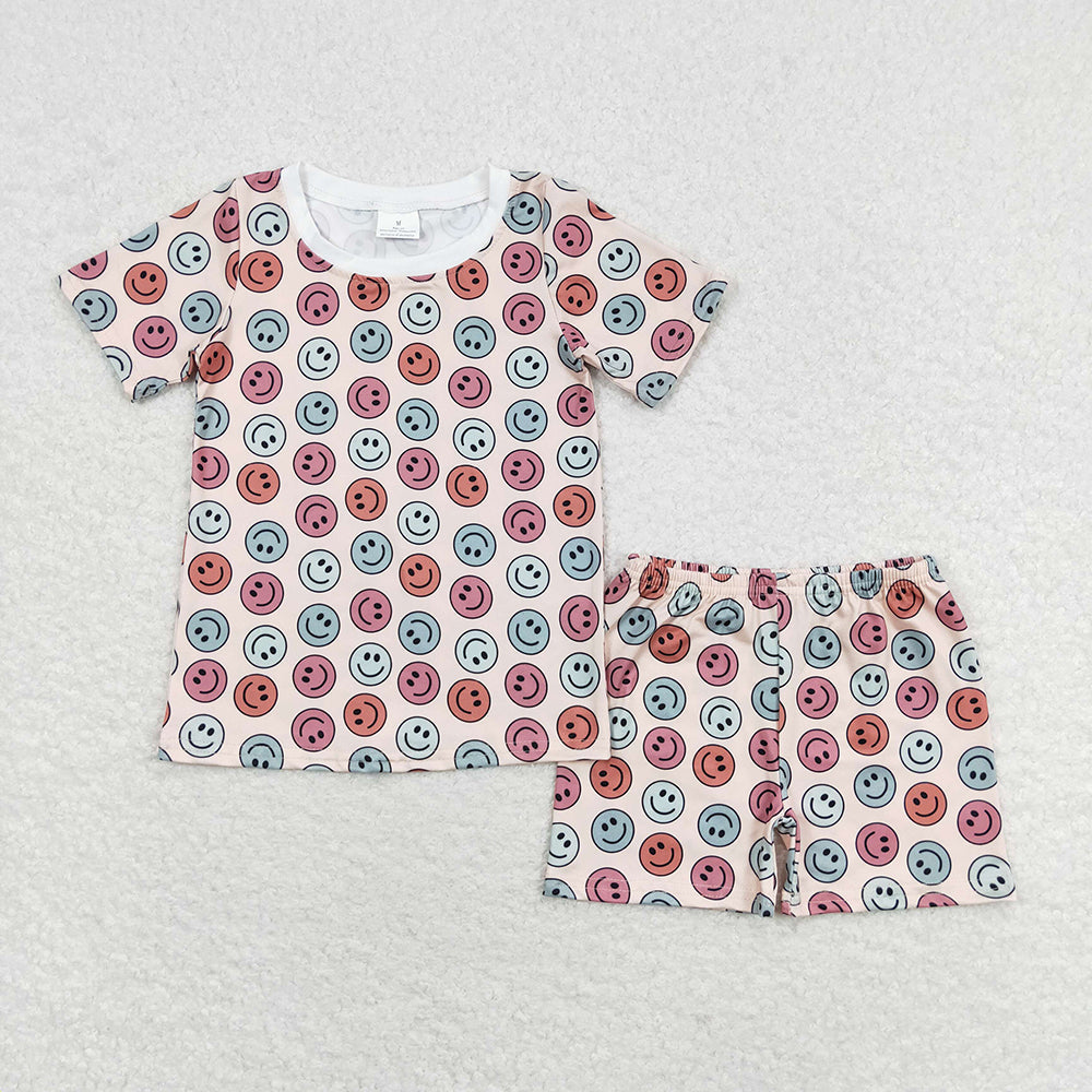 Baby Girl Smile Shirt Shorts Pajamas Summer Set