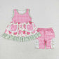 Baby Girl Strawberry Sleeveless Tunic Pink Plaid Shorts Set