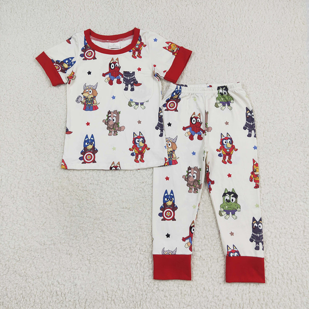 Baby Boy Short Sleeves Dogs Sibling Brother Romper Set