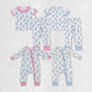 Baby Boy Girl Easter Rabbits Sibling Romper Pajamas Set